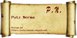 Putz Norma névjegykártya